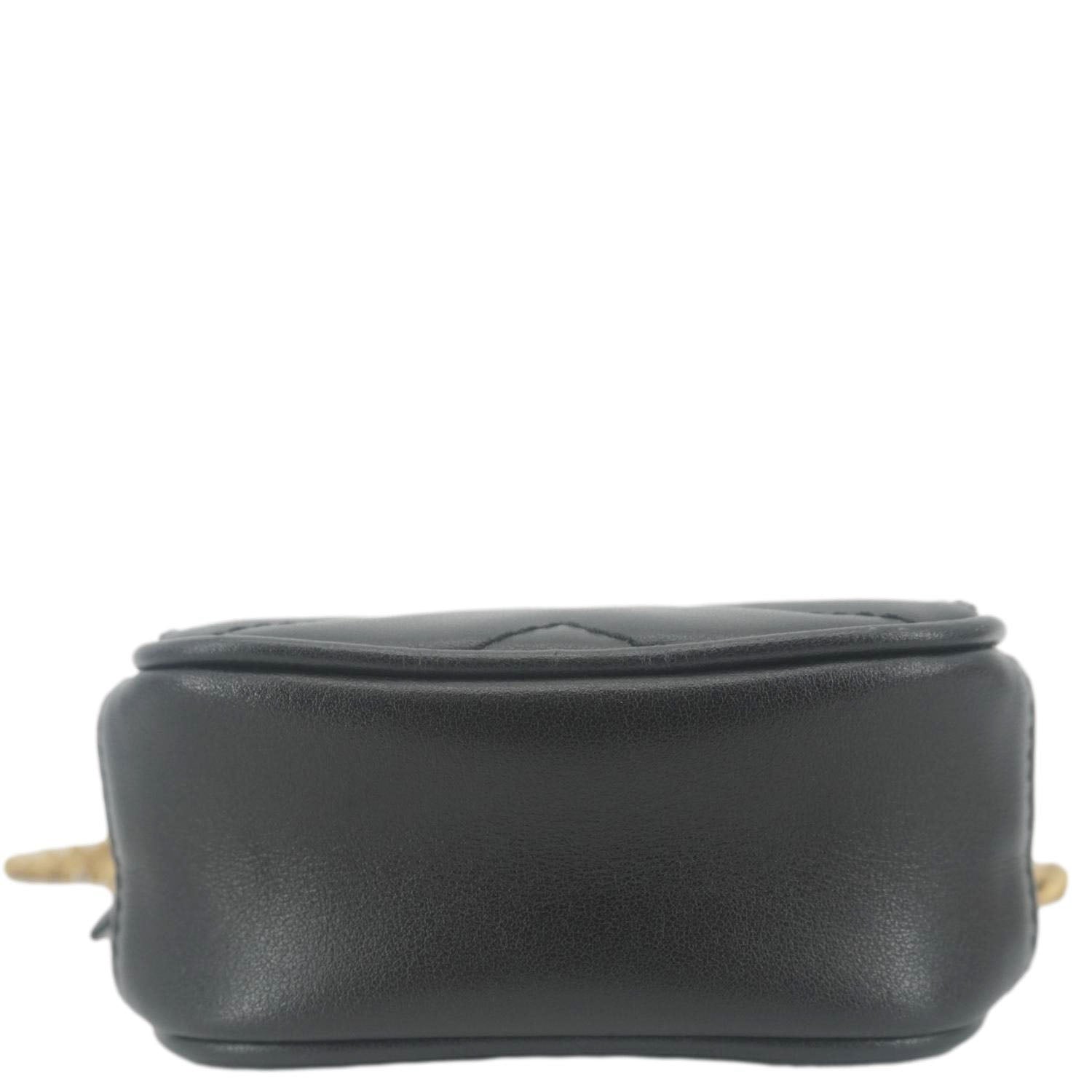 GUCCI Gucci Marmont Mini Matelasse Leather Crossbody Bag Black 598597
