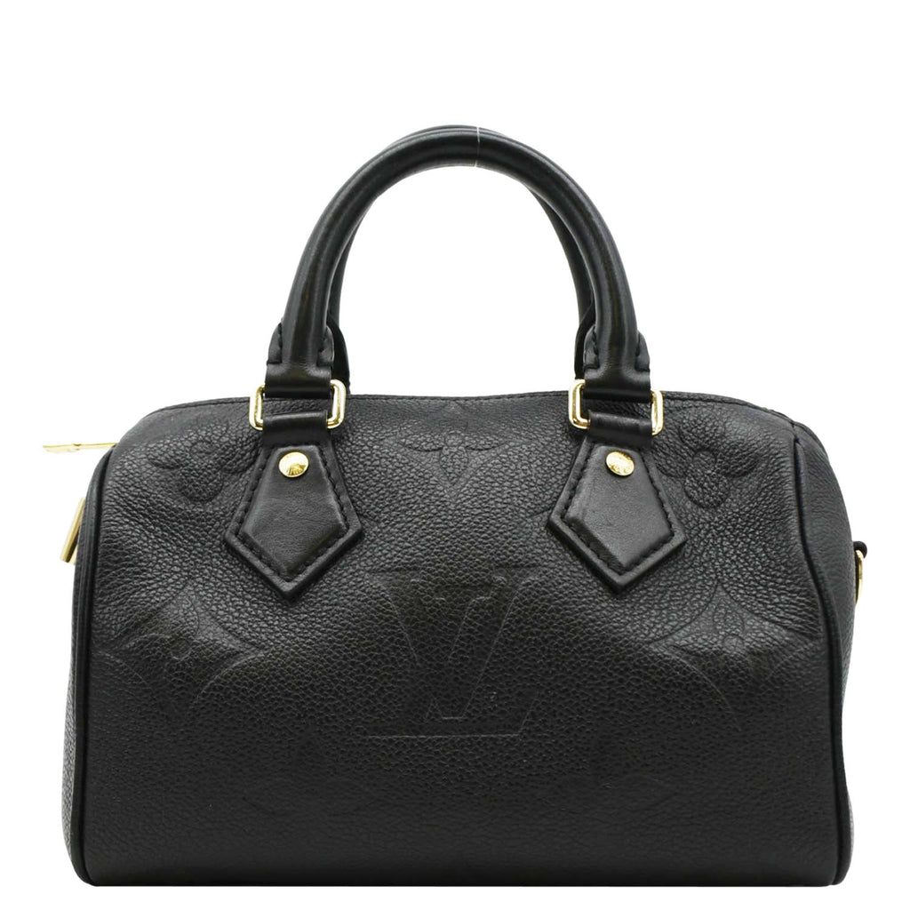 LOUIS VUITTON Speedy 20 Bandouliere Empreinte Leather Shoulder Bag Black