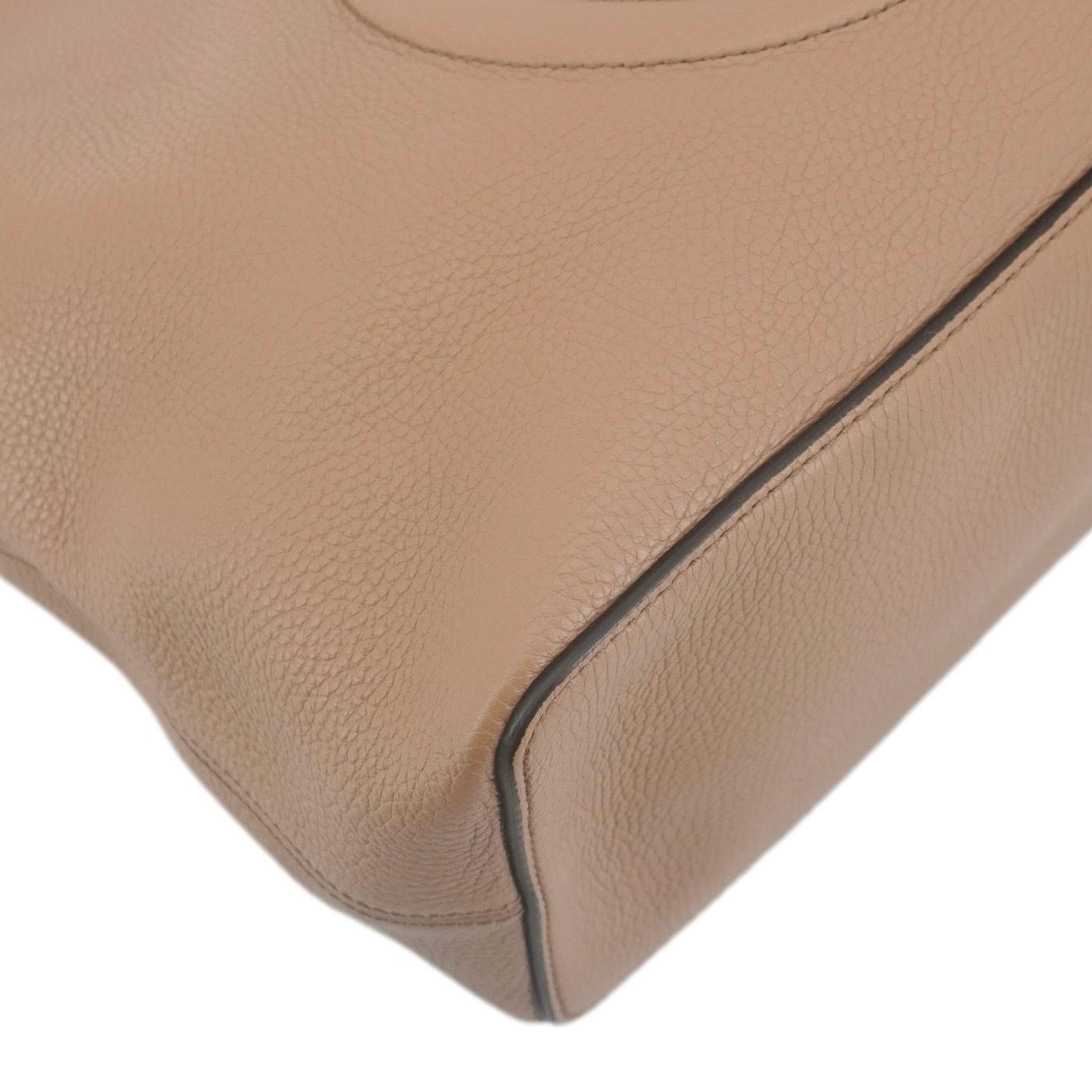 GUCCI Soho Medium Leather Tote Bag Brown 536194