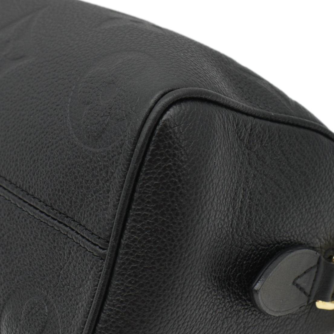 LOUIS VUITTON Speedy 20 Bandouliere Empreinte Leather Shoulder Bag Black