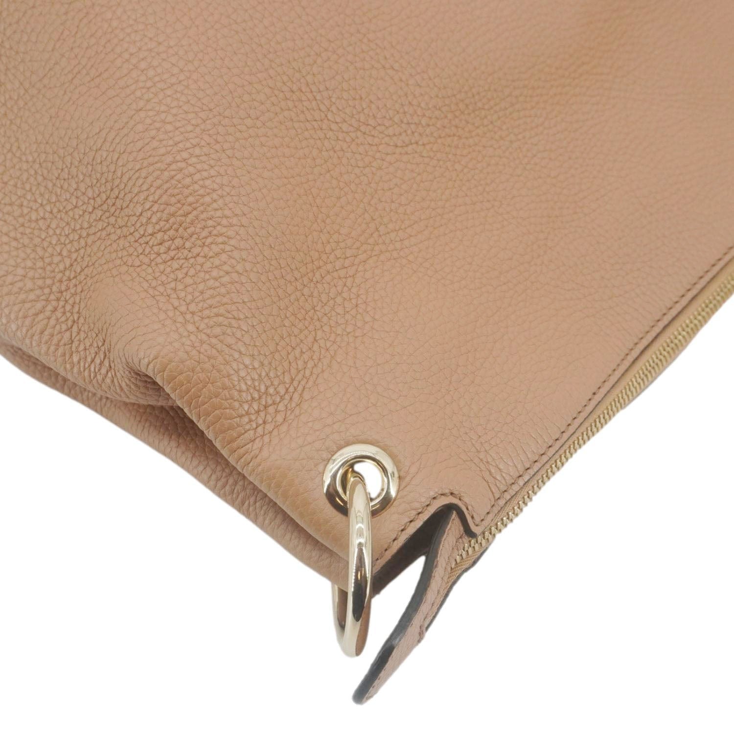 GUCCI Soho Medium Leather Tote Bag Brown 536194