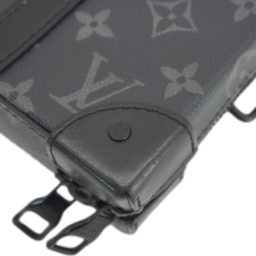 LOUIS VUITTON Soft Trunk Monogram Eclipse Wallet Shoulder Bag Black