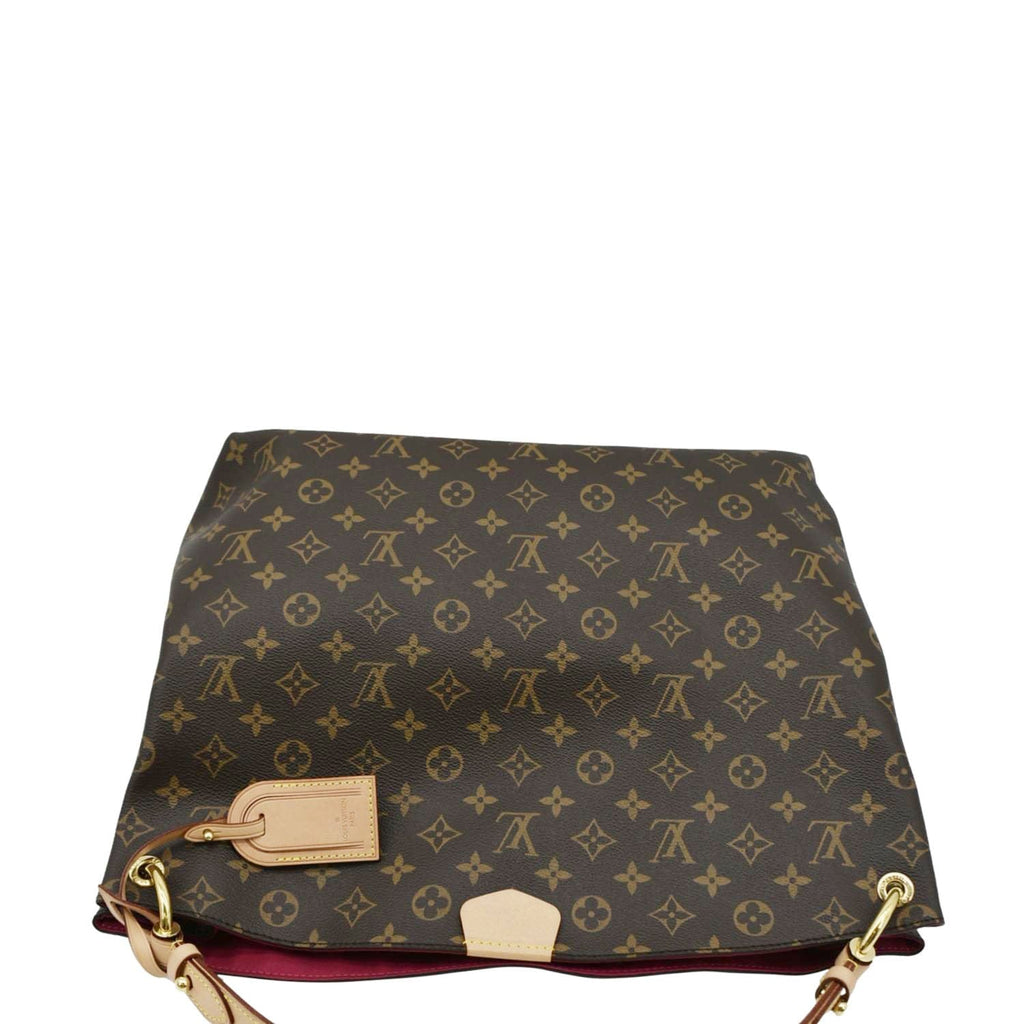 LOUIS VUITTON Graceful MM Monogram Canvas Hobo Shoulder Bag Brown