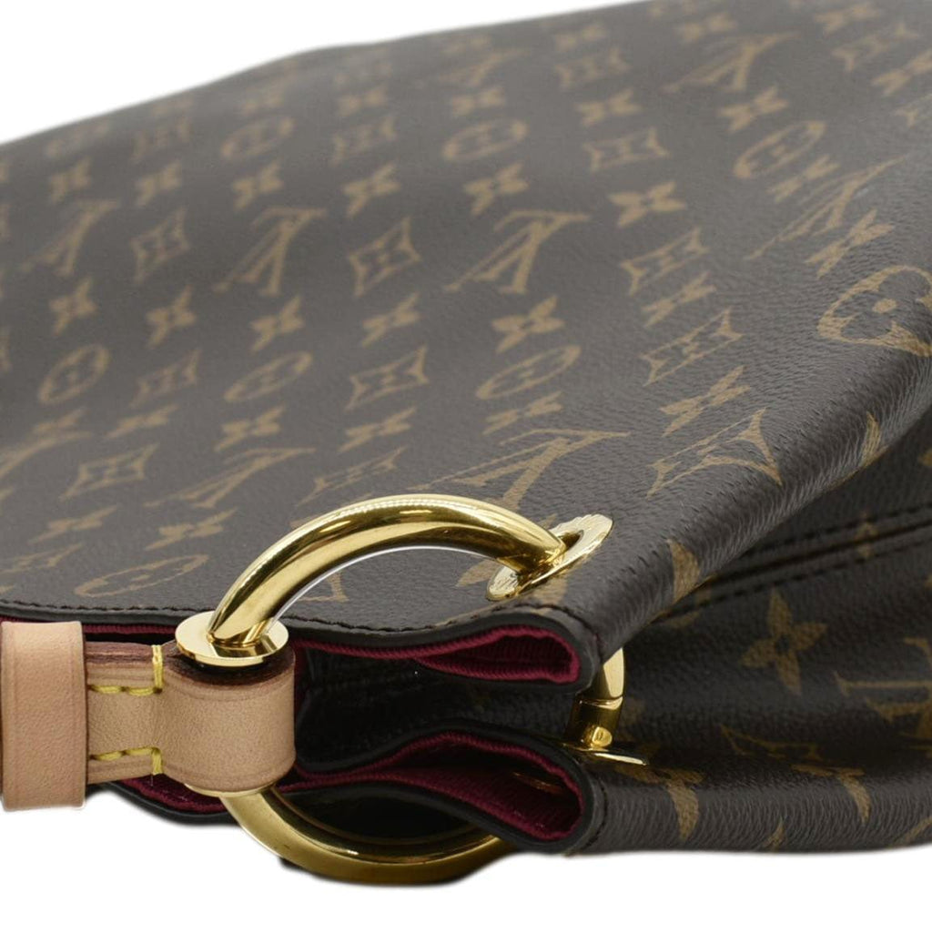 LOUIS VUITTON Graceful MM Monogram Canvas Hobo Shoulder Bag Brown