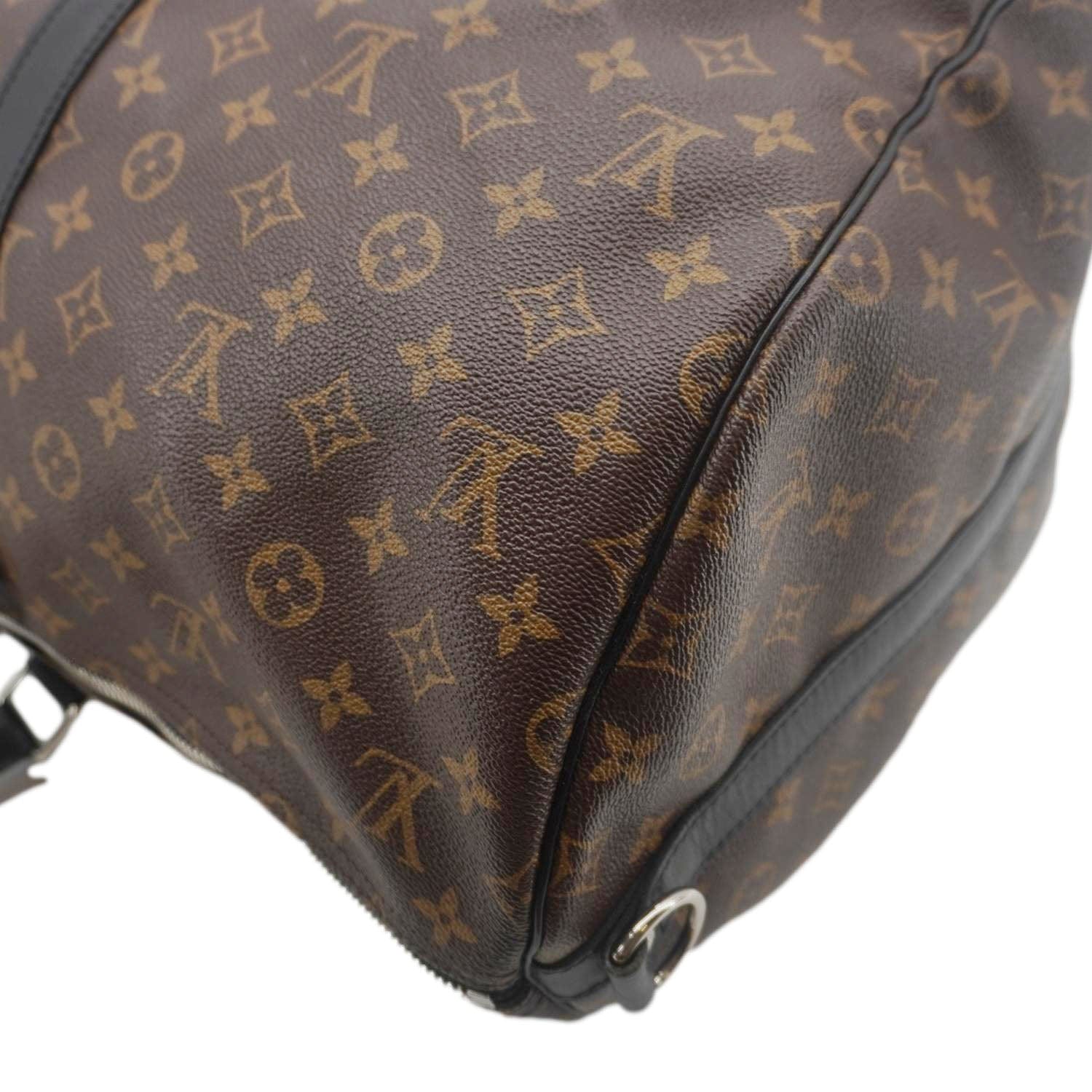 LOUIS VUITTON Keepall 55 Bandouliere Monogram Canvas Travel Bag Black