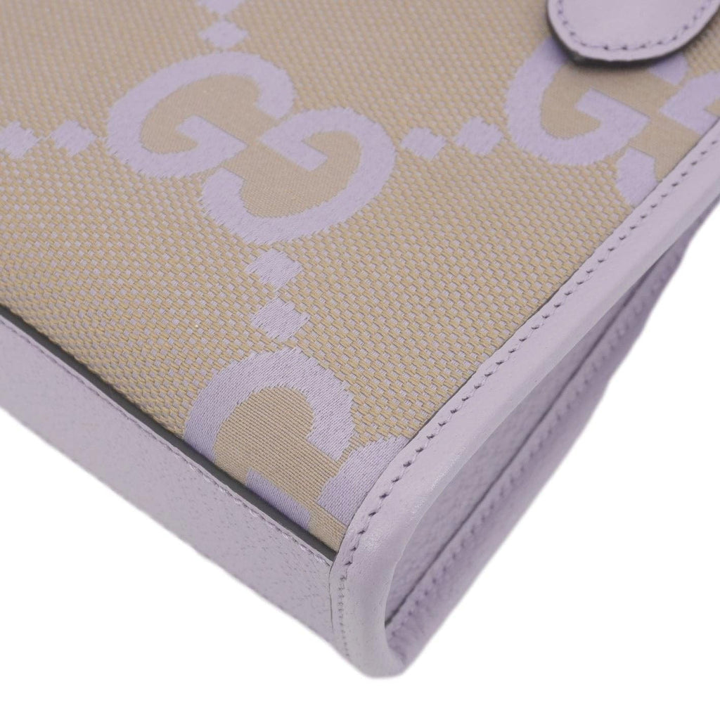 GUCCI Jumbo Gucci Canvas Mini Tote Bag Purple  671623
