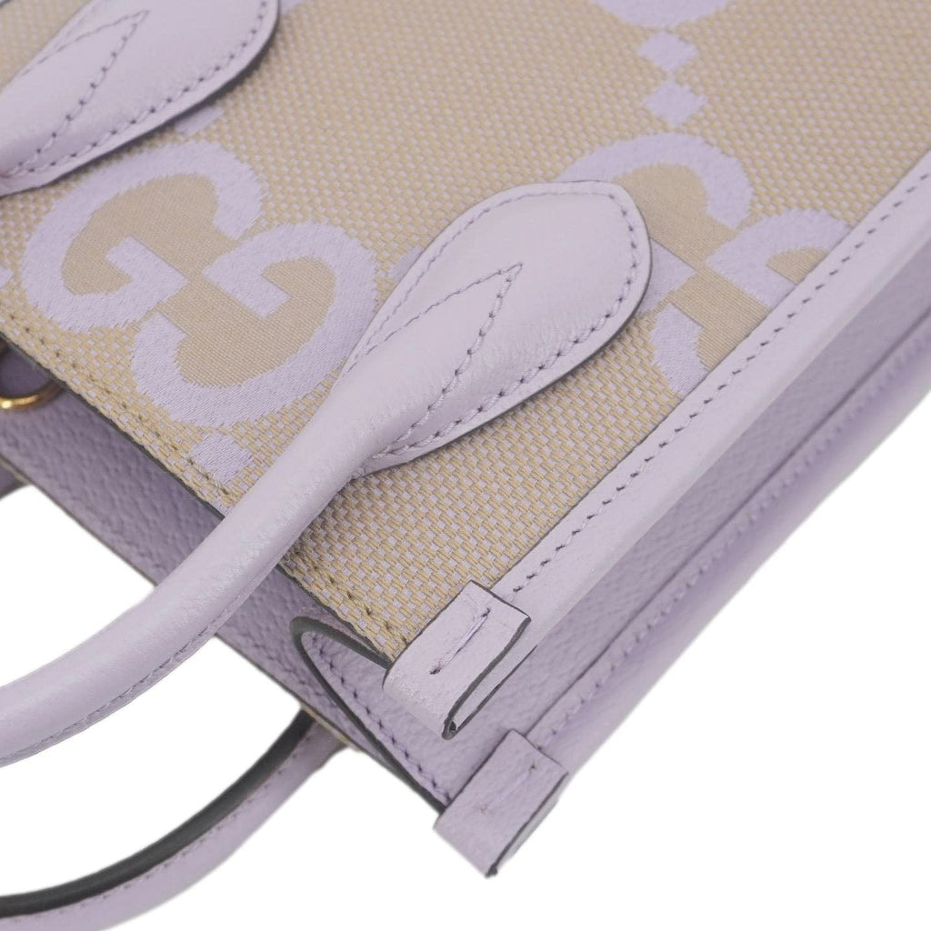 GUCCI Jumbo Gucci Canvas Mini Tote Bag Purple  671623