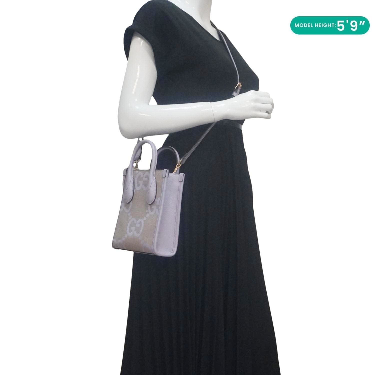 GUCCI Jumbo Gucci Canvas Mini Tote Bag Purple  671623