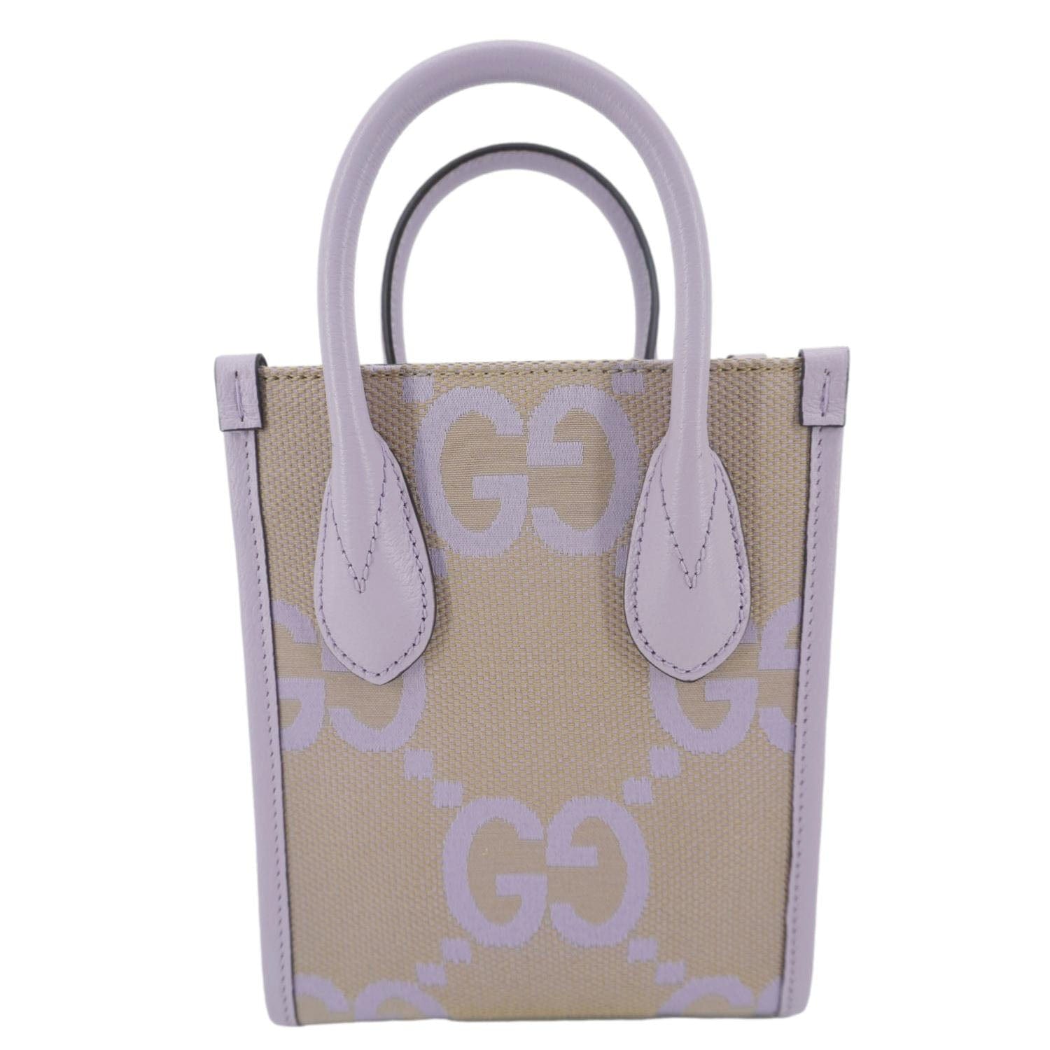 GUCCI Jumbo Gucci Canvas Mini Tote Bag Purple  671623