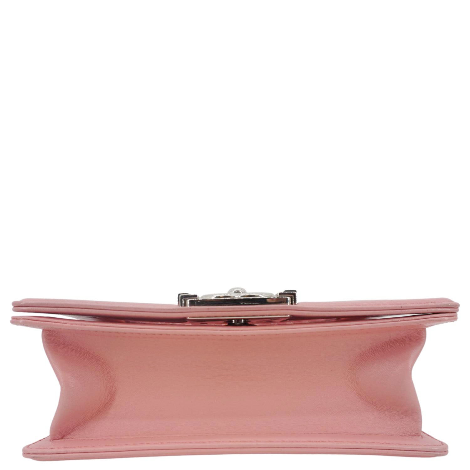 Chanel Boy Flap Small  Woven Leather Shoulder Bag Pink
