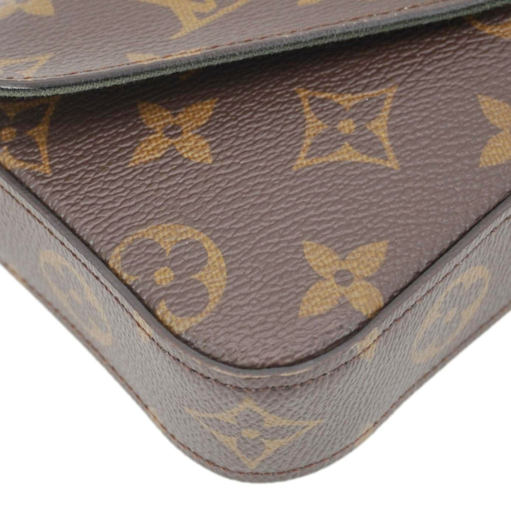 LOUIS VUITTON Felicie Strap & Go Monogram Canvas Crossbody Bag Brown