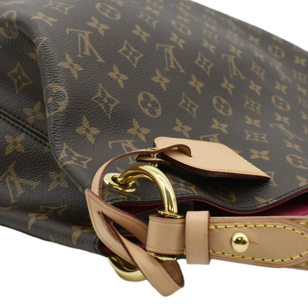LOUIS VUITTON Graceful MM Monogram Canvas Hobo Shoulder Bag Brown
