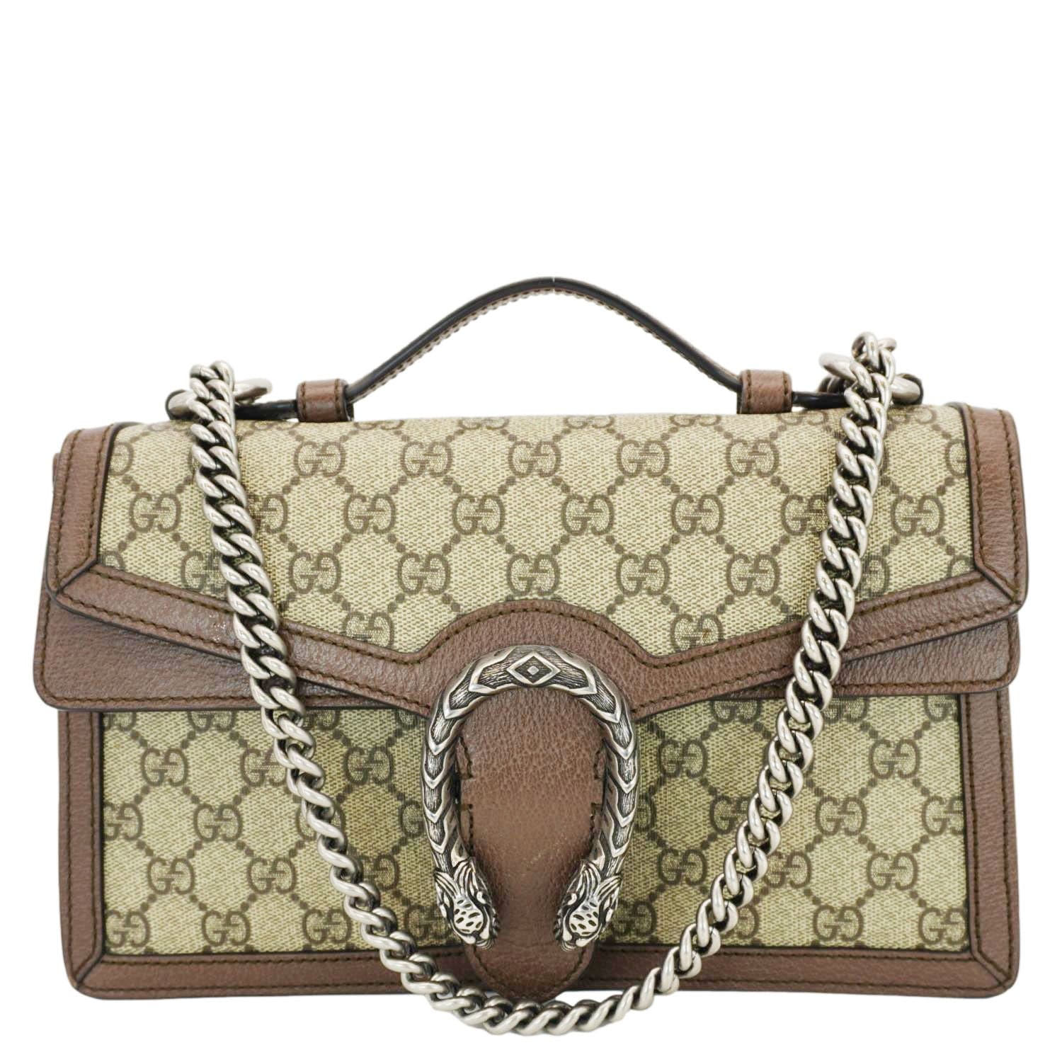 GUCCI Dionysus Gucci Supreme Canvas Top Handle Shoulder Bag Beige 621512