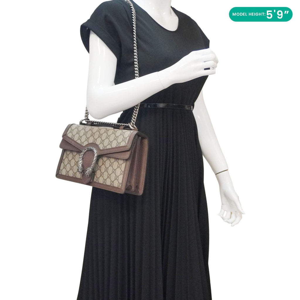 GUCCI Dionysus Gucci Supreme Canvas Top Handle Shoulder Bag Beige 621512