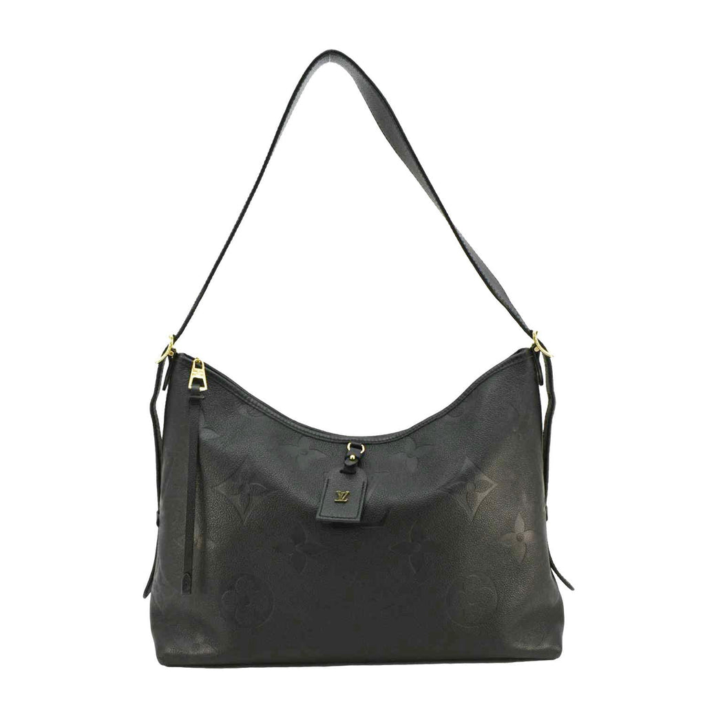 LOUIS VUITTON Carryall MM Empreinte Leather Shoulder Bag Black