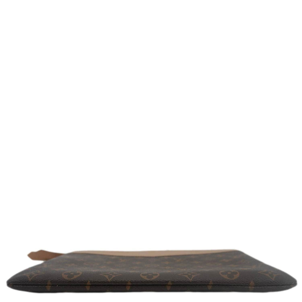 LOUIS VUITTON Daily Pouch Monogram Canvas Clutch Brown