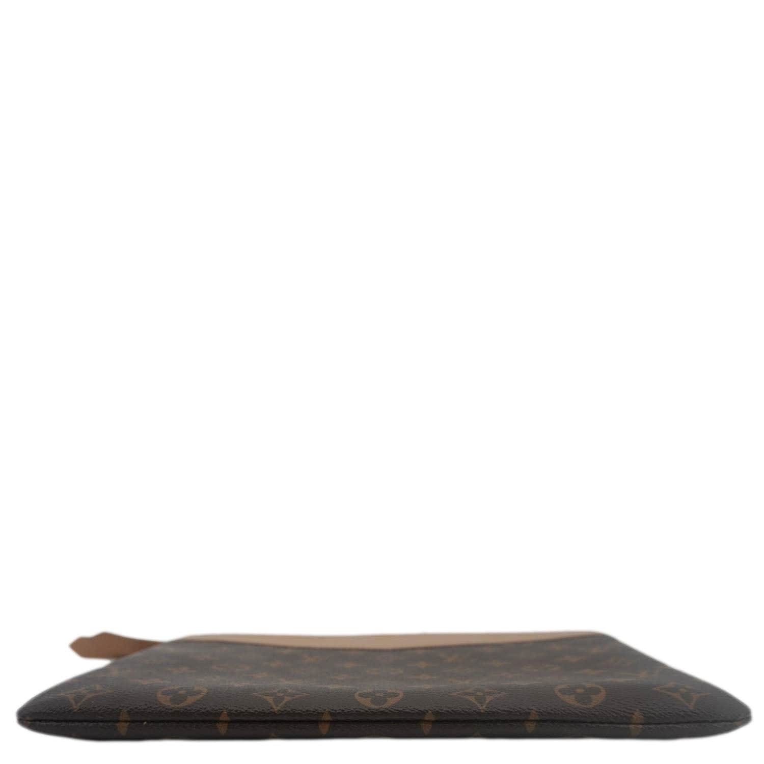 LOUIS VUITTON Daily Pouch Monogram Canvas Clutch Brown