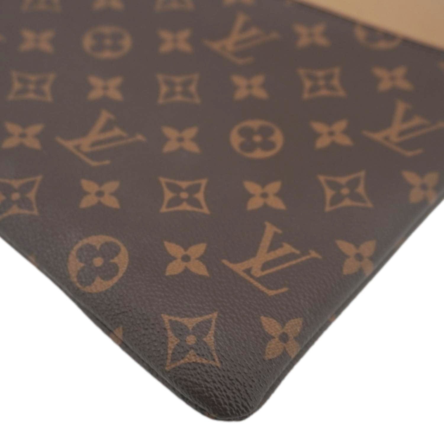 LOUIS VUITTON Daily Pouch Monogram Canvas Clutch Brown