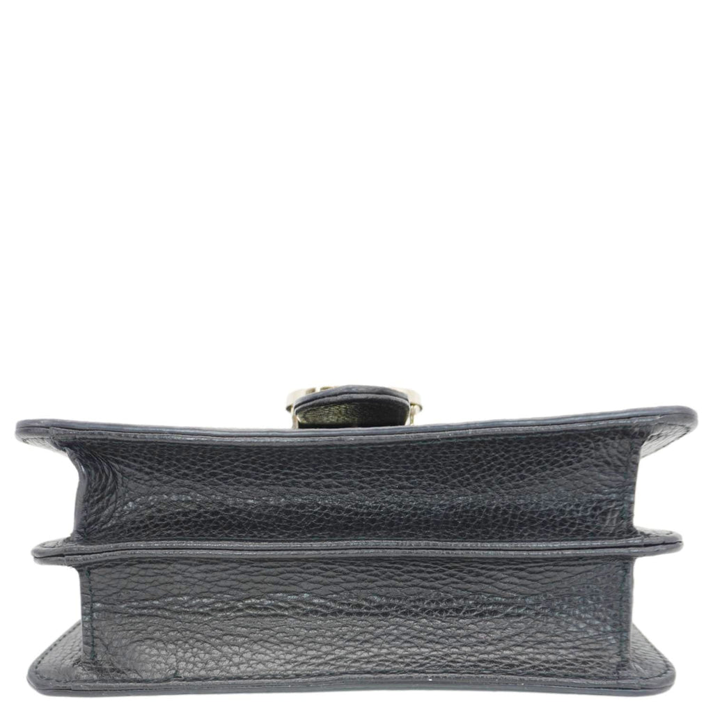 GUCCI Interlocking Gucci Leather Crossbody Bag Black 510304