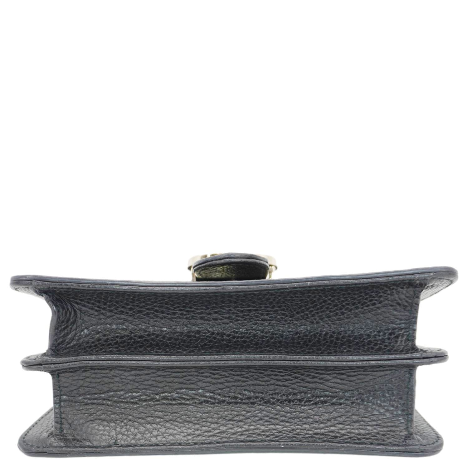 GUCCI Interlocking Gucci Leather Crossbody Bag Black 510304