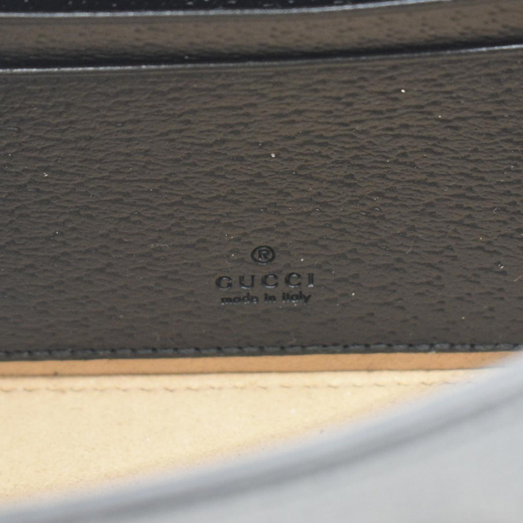 GUCCI Horsebit 1955 Flap Leather Shoulder Bag Black 732314