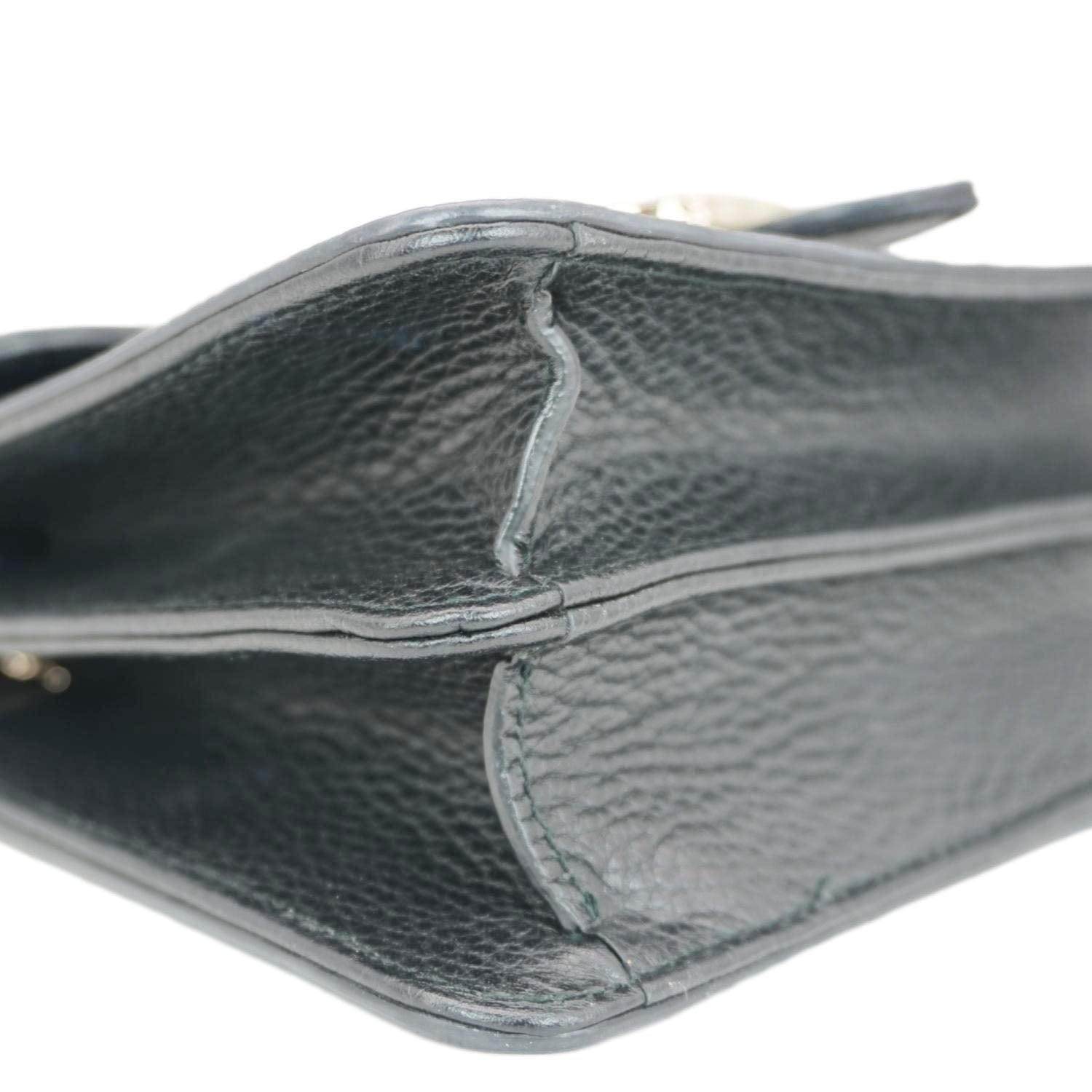 GUCCI Interlocking Gucci Leather Crossbody Bag Black 510304