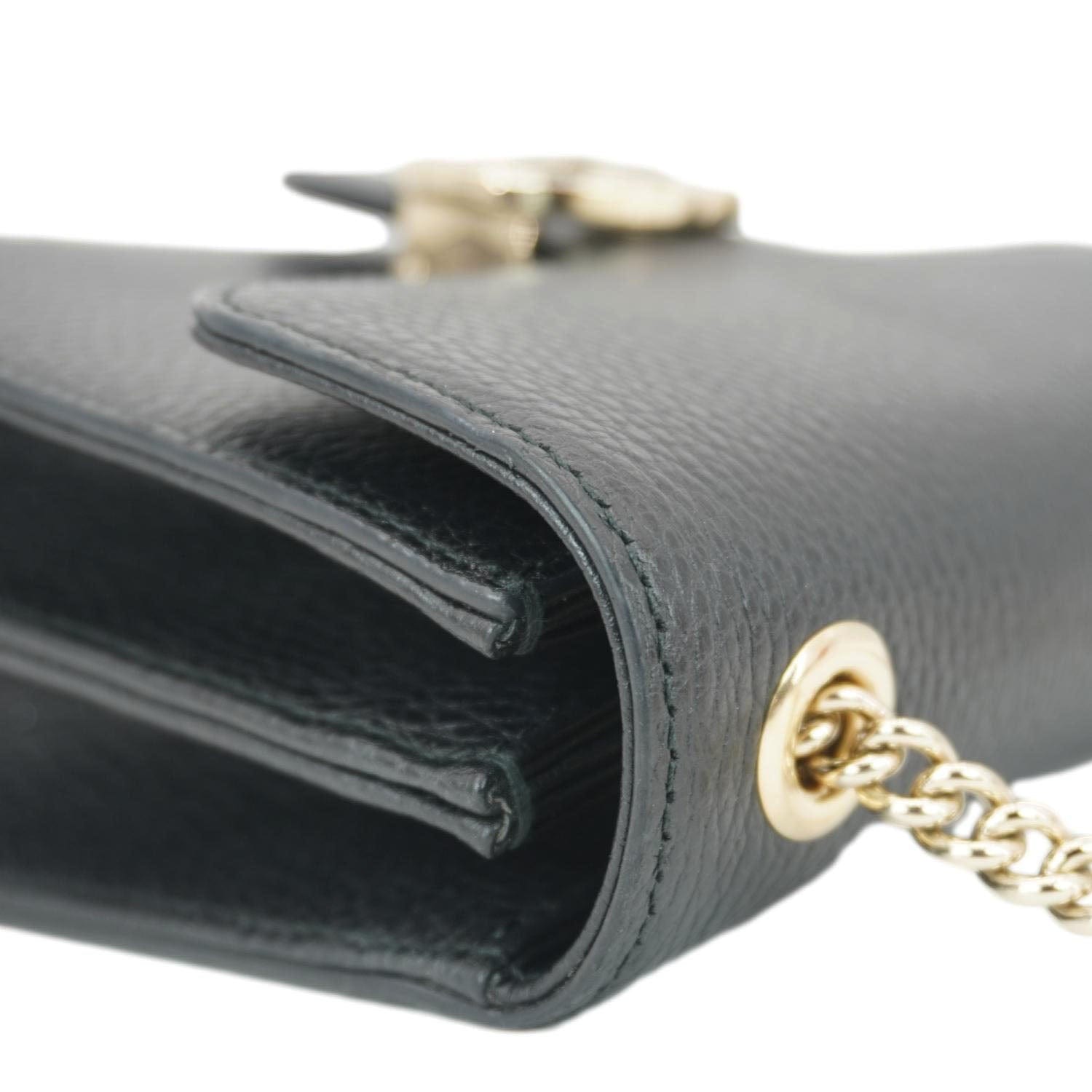 GUCCI Interlocking Gucci Leather Crossbody Bag Black 510304