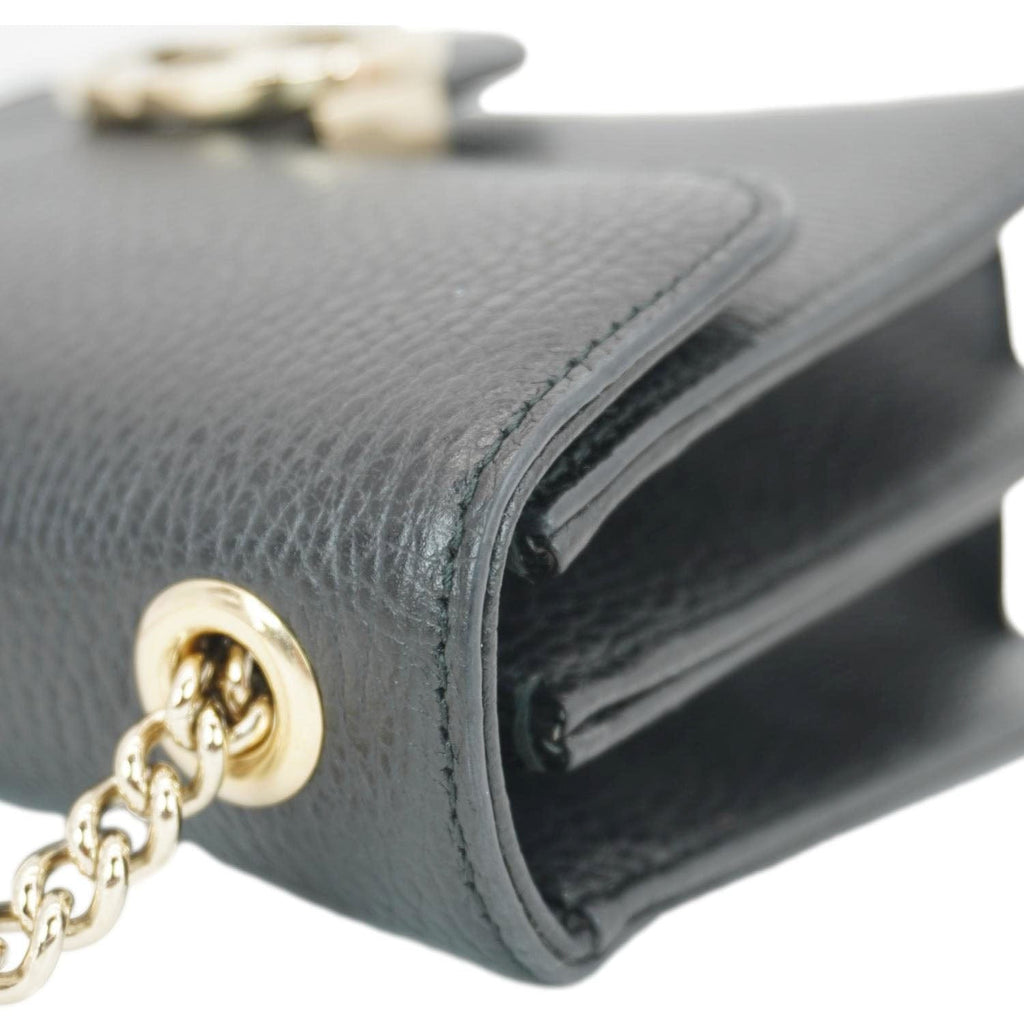 GUCCI Interlocking Gucci Leather Crossbody Bag Black 510304