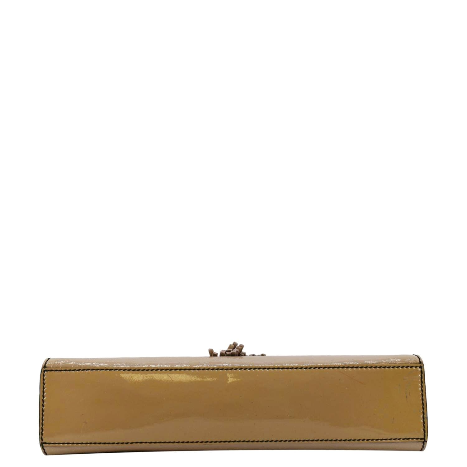 GUCCI Emily Medium Gucci Guccissima Patent Leather Chain Shoulder Bag Cream 295402