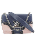 LOUIS VUITTON Twist MM Braided Epi Leather Shoulder Bag Blue