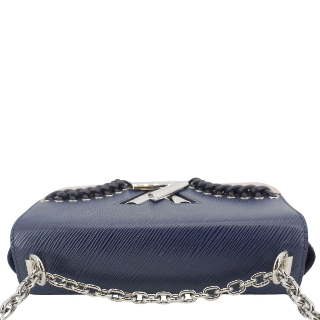 LOUIS VUITTON Twist MM Braided Epi Leather Shoulder Bag Blue
