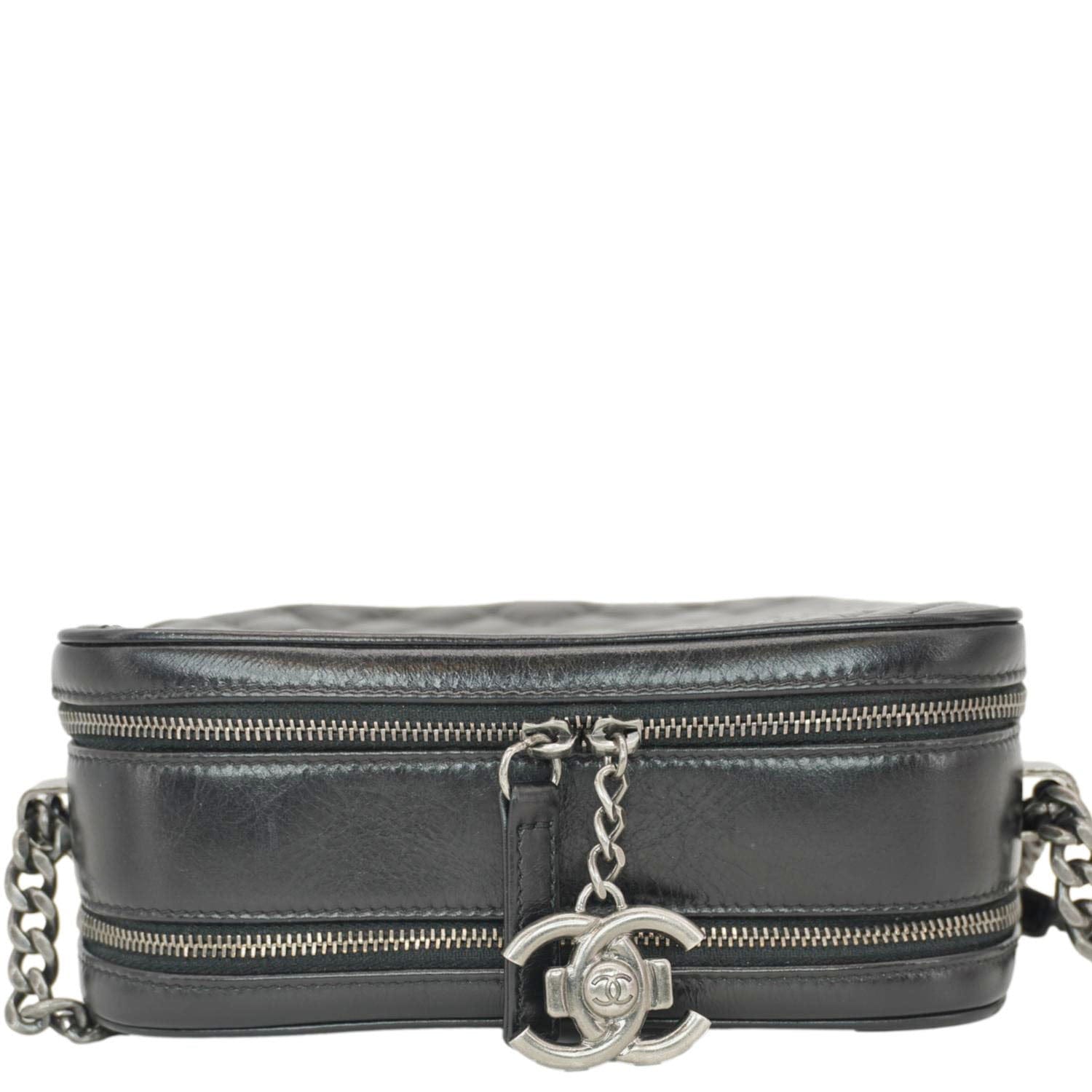 Chanel Coco Boy Small Quilted Lambskin Camera Case Crossbody Bag Black