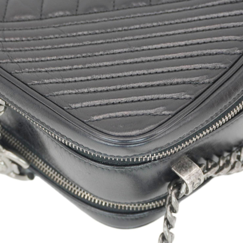 Chanel Coco Boy Small Quilted Lambskin Camera Case Crossbody Bag Black