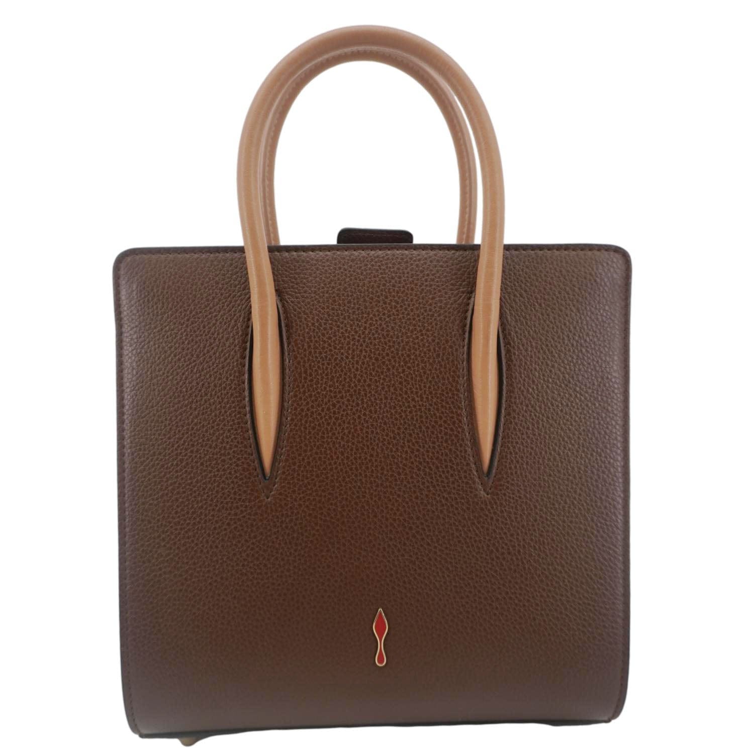 CHRISTIAN LOUBOUTIN Paloma Small Patches Leather Top Handle Crossbody Bag Brown