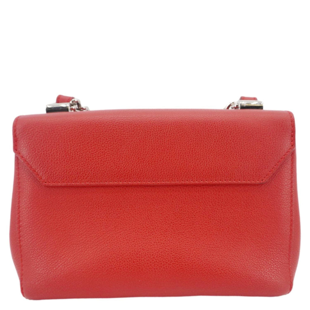 LOUIS VUITTON Lockme II BB  Pebbled Leather Crossbody Bag Rubis