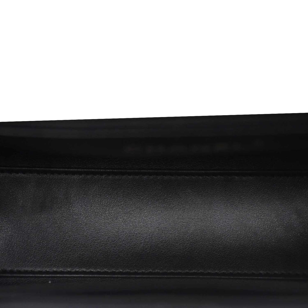 Chanel Kelly Nano Quilted Aged Calfskin Leather Top Handle Shoulder Bag Black