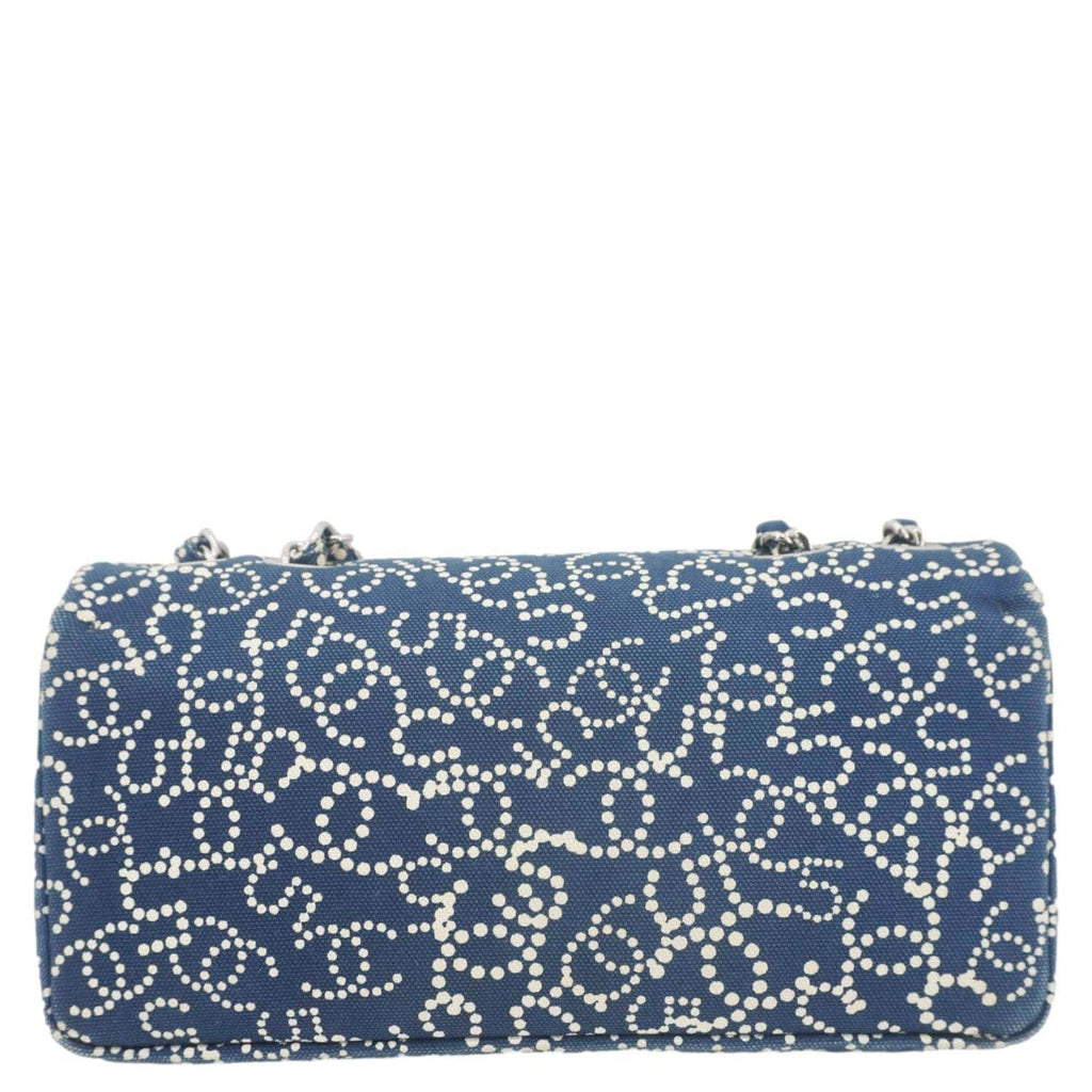 Chanel Coco Mark No 5 Icon Canvas Chain Shoulder Bag Navy Blue