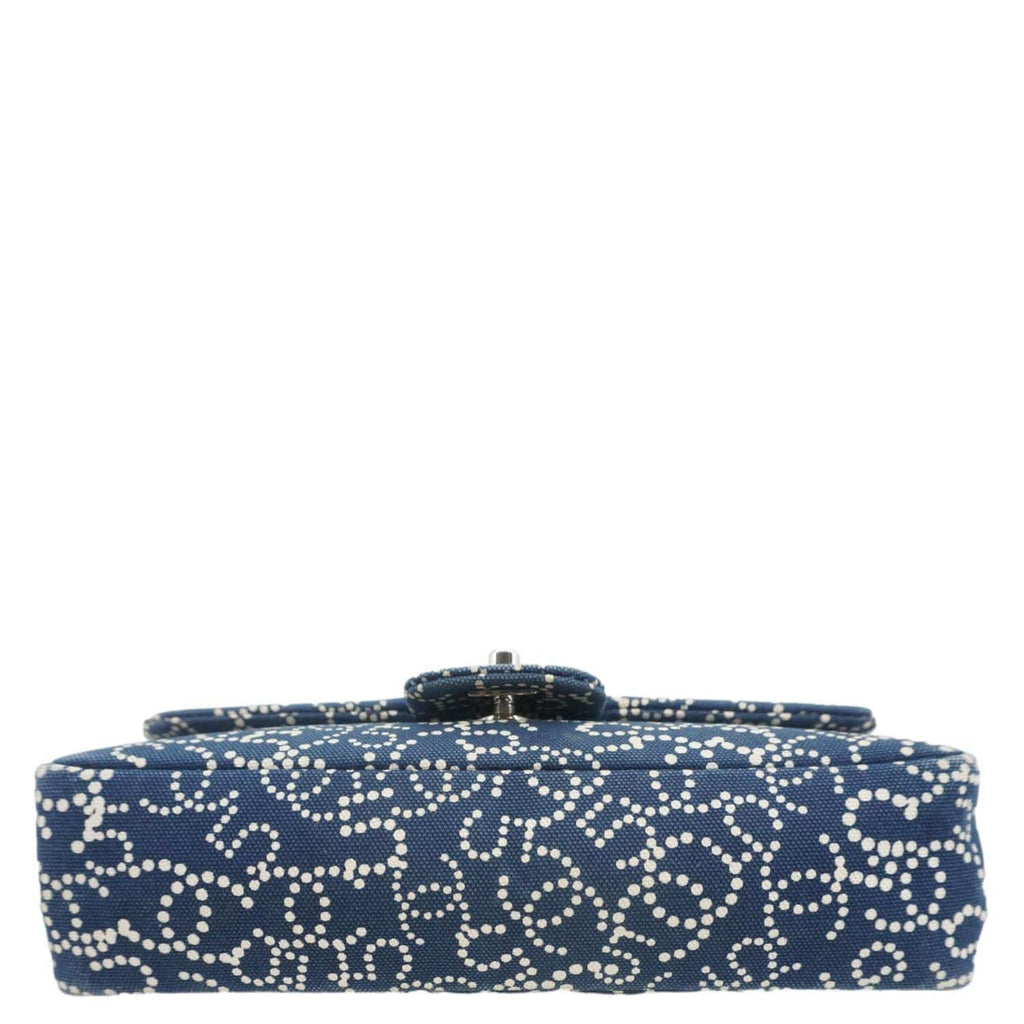 Chanel Coco Mark No 5 Icon Canvas Chain Shoulder Bag Navy Blue
