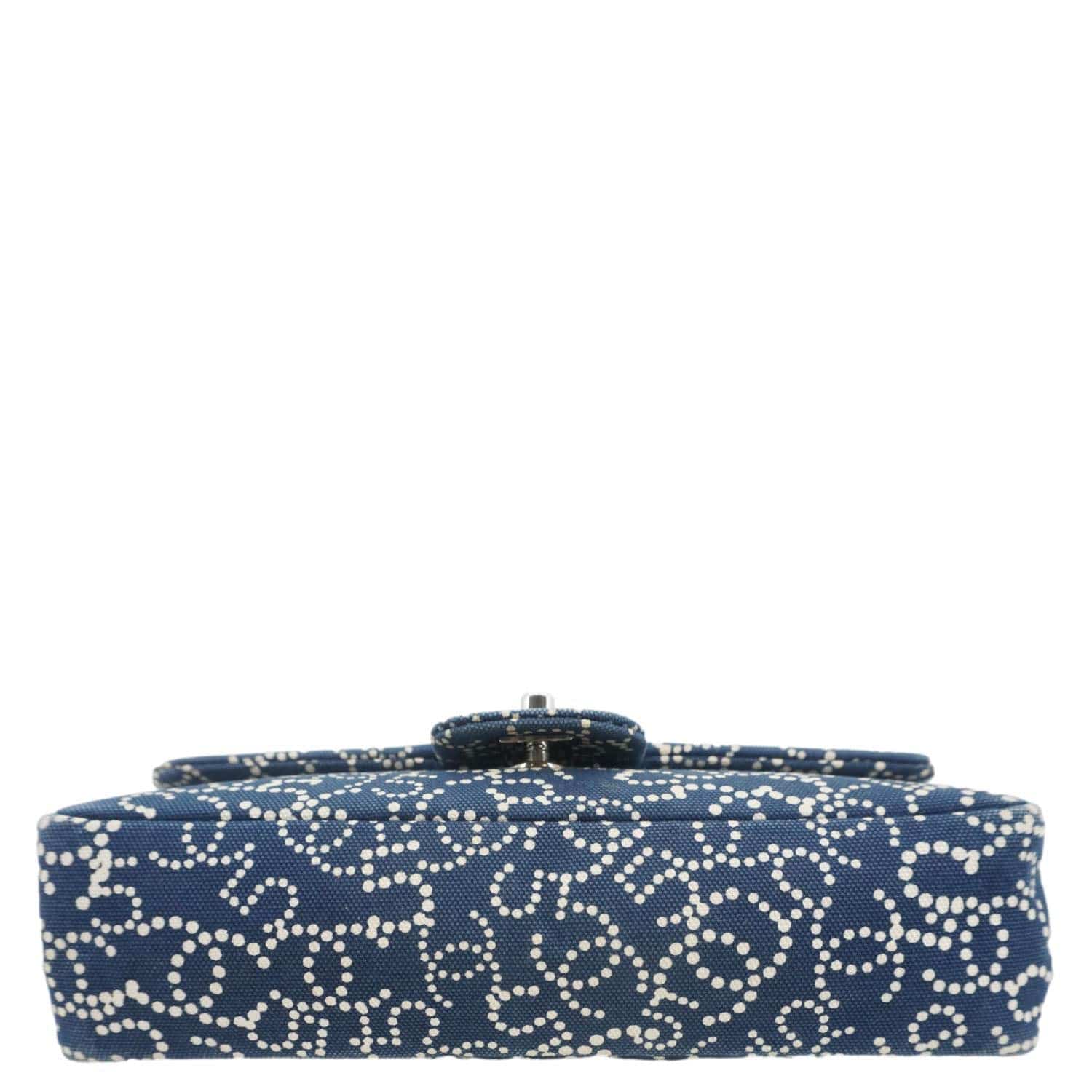 Chanel Coco Mark No 5 Icon Canvas Chain Shoulder Bag Navy Blue