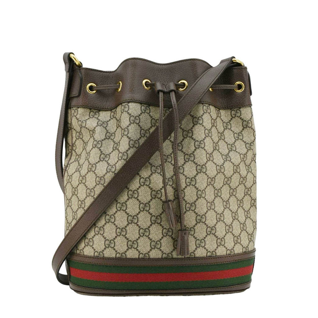 GUCCI Ophidia Gucci Supreme Canvas Bucket Bag Beige 540457
