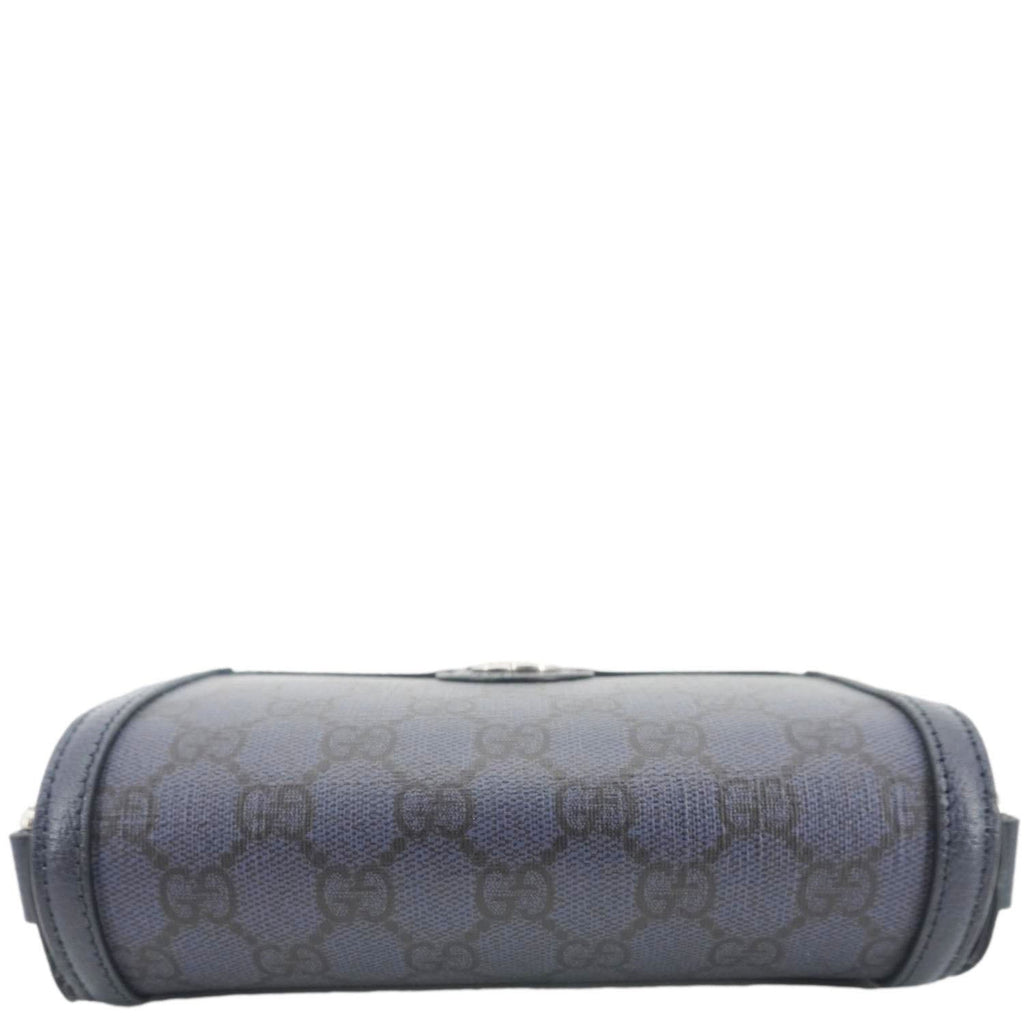 GUCCI Ophidia Super Mini Gucci Supreme Canvas Shoulder Bag Navy Blue 795466