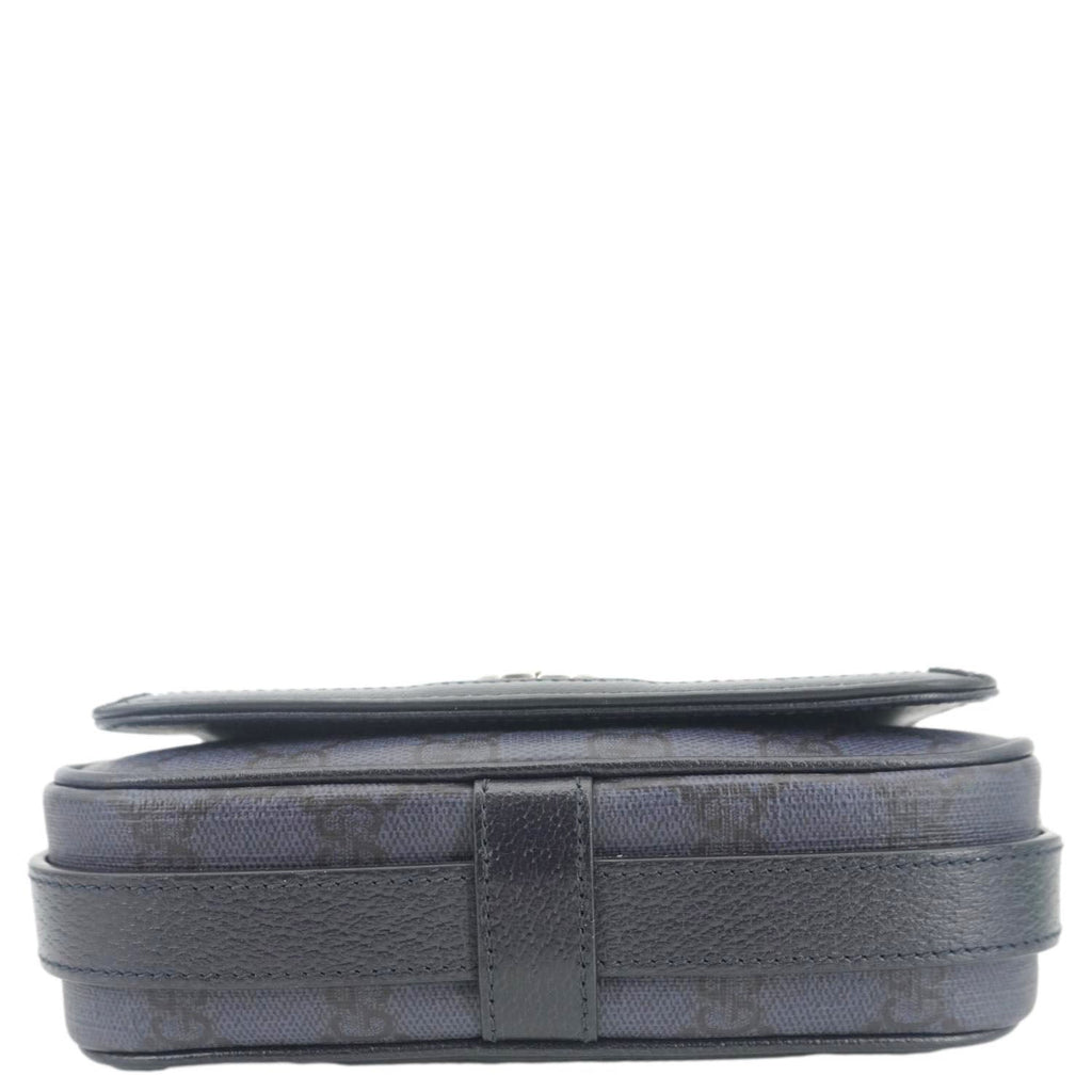 GUCCI Ophidia Super Mini Gucci Supreme Canvas Shoulder Bag Navy Blue 795466