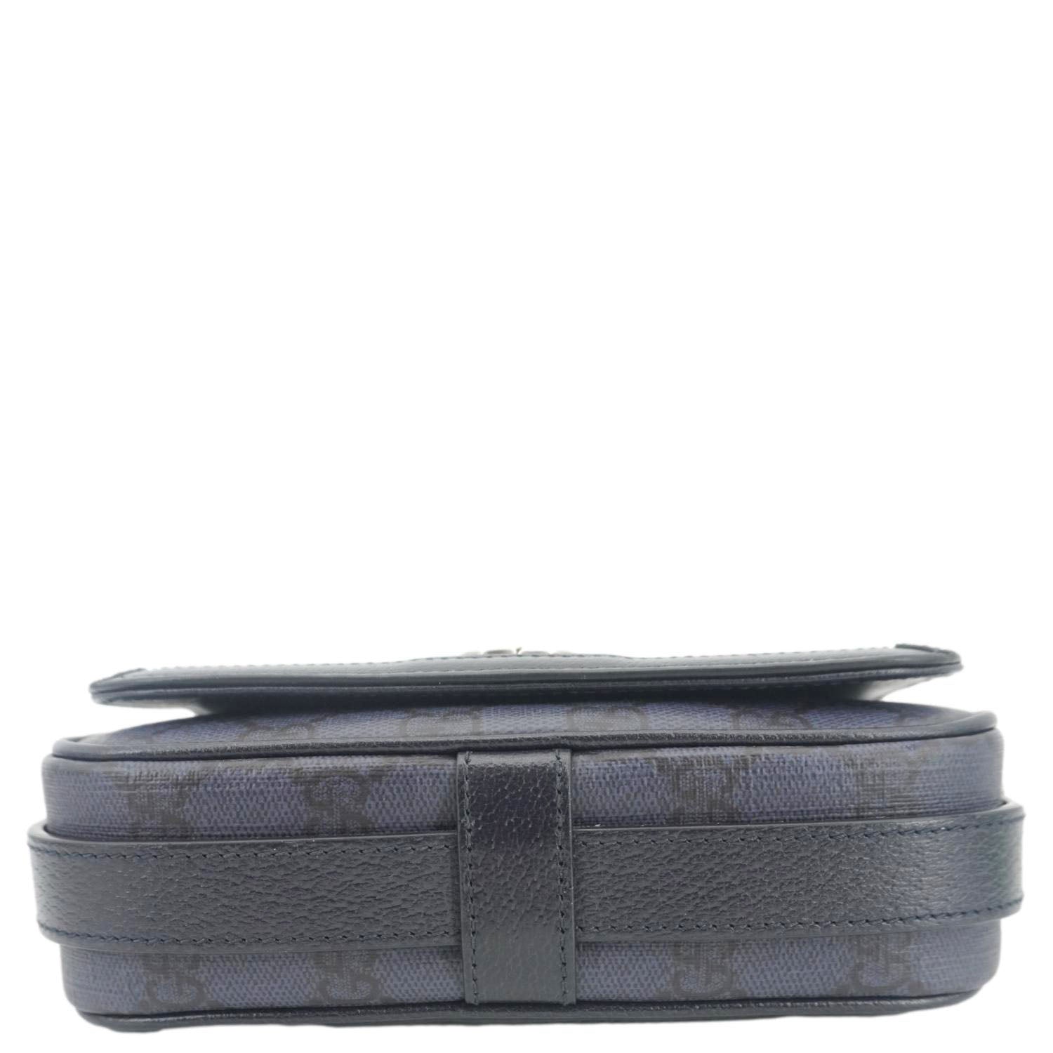 GUCCI Ophidia Super Mini Gucci Supreme Canvas Shoulder Bag Navy Blue 795466