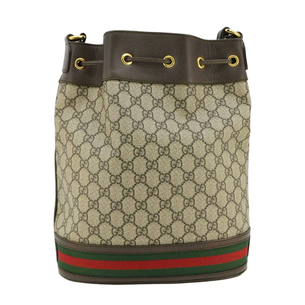 GUCCI Ophidia Gucci Supreme Canvas Bucket Bag Beige 540457