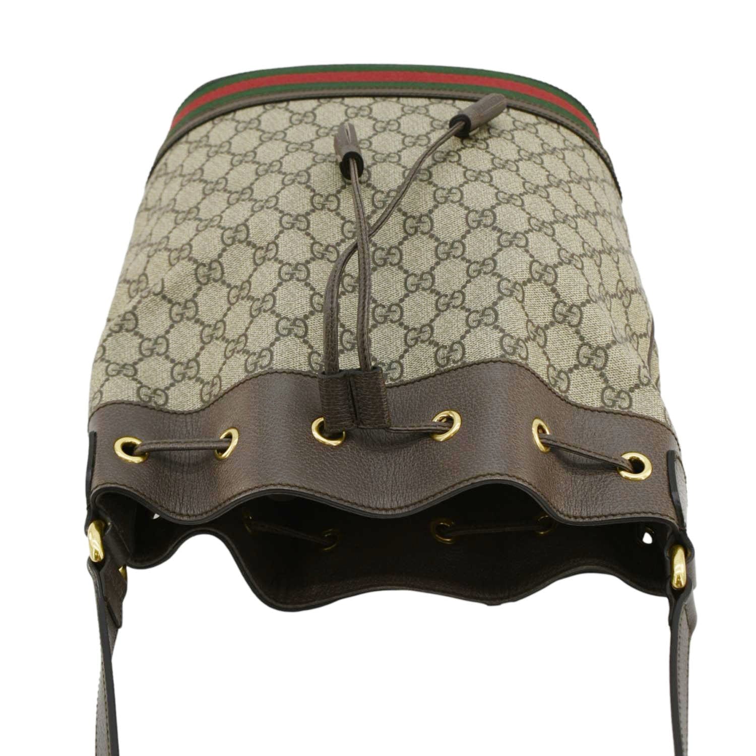 GUCCI Ophidia Gucci Supreme Canvas Bucket Bag Beige 540457