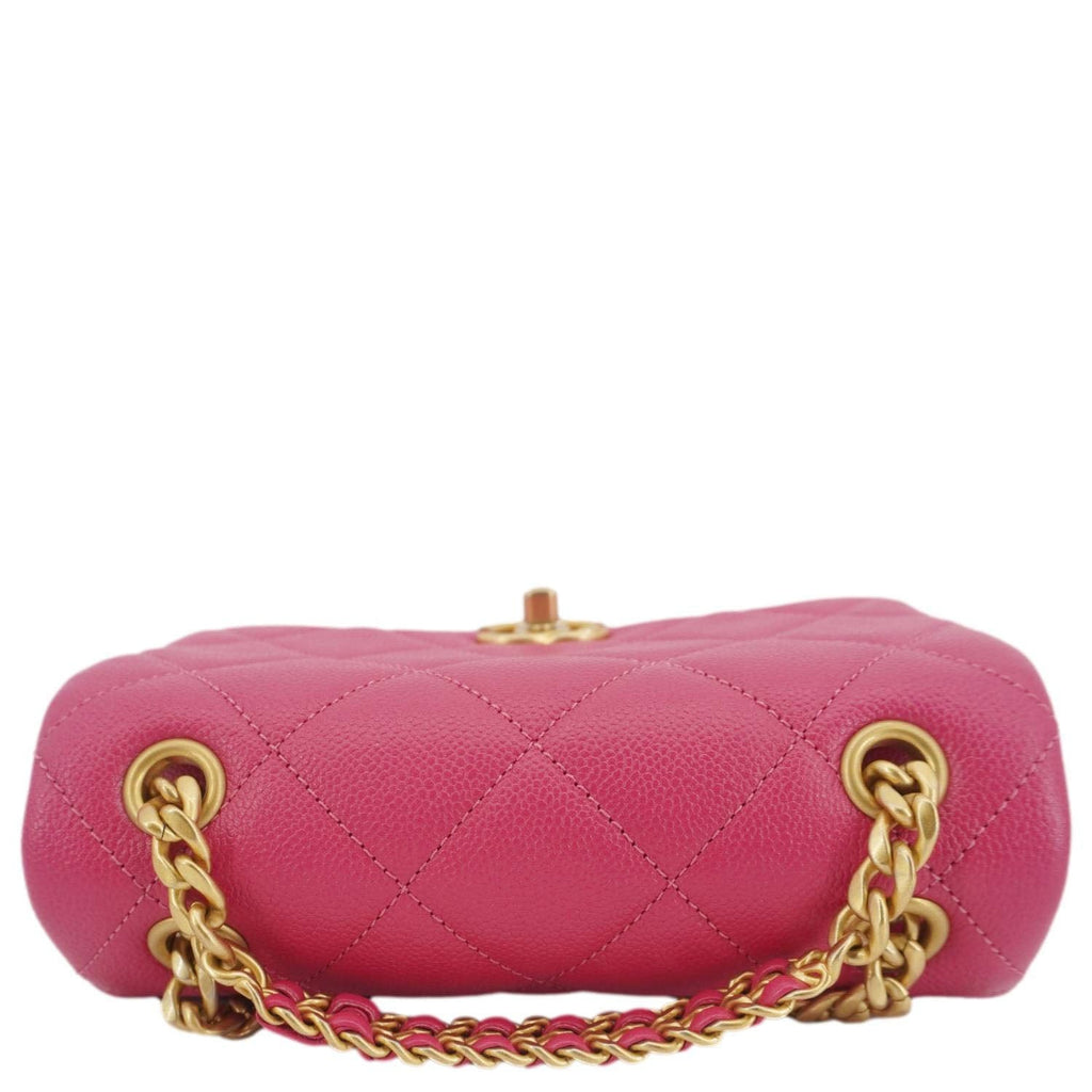Chanel Multi Chain Quilted Caviar Leather Backpack Pink