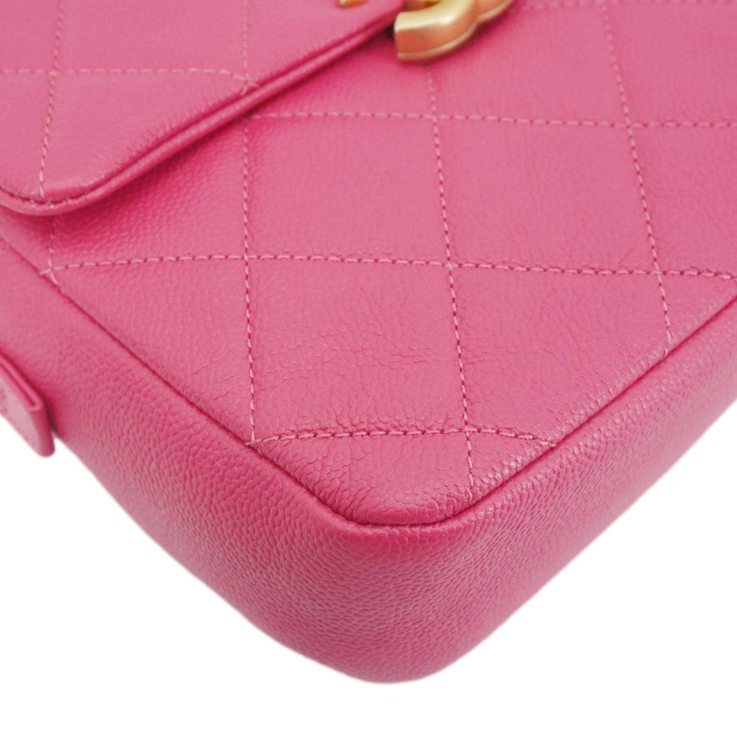 Chanel Multi Chain Quilted Caviar Leather Backpack Pink