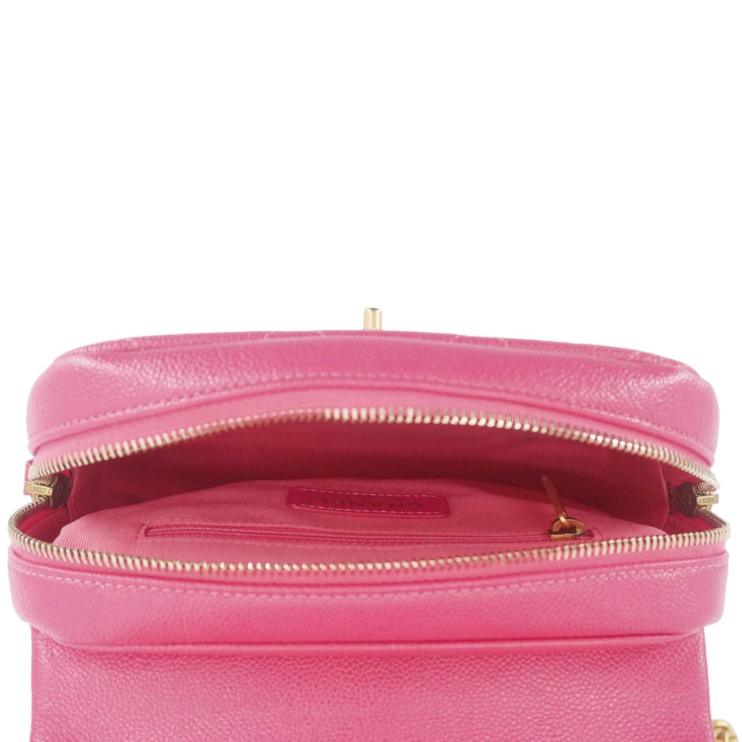 Chanel Multi Chain Quilted Caviar Leather Backpack Pink