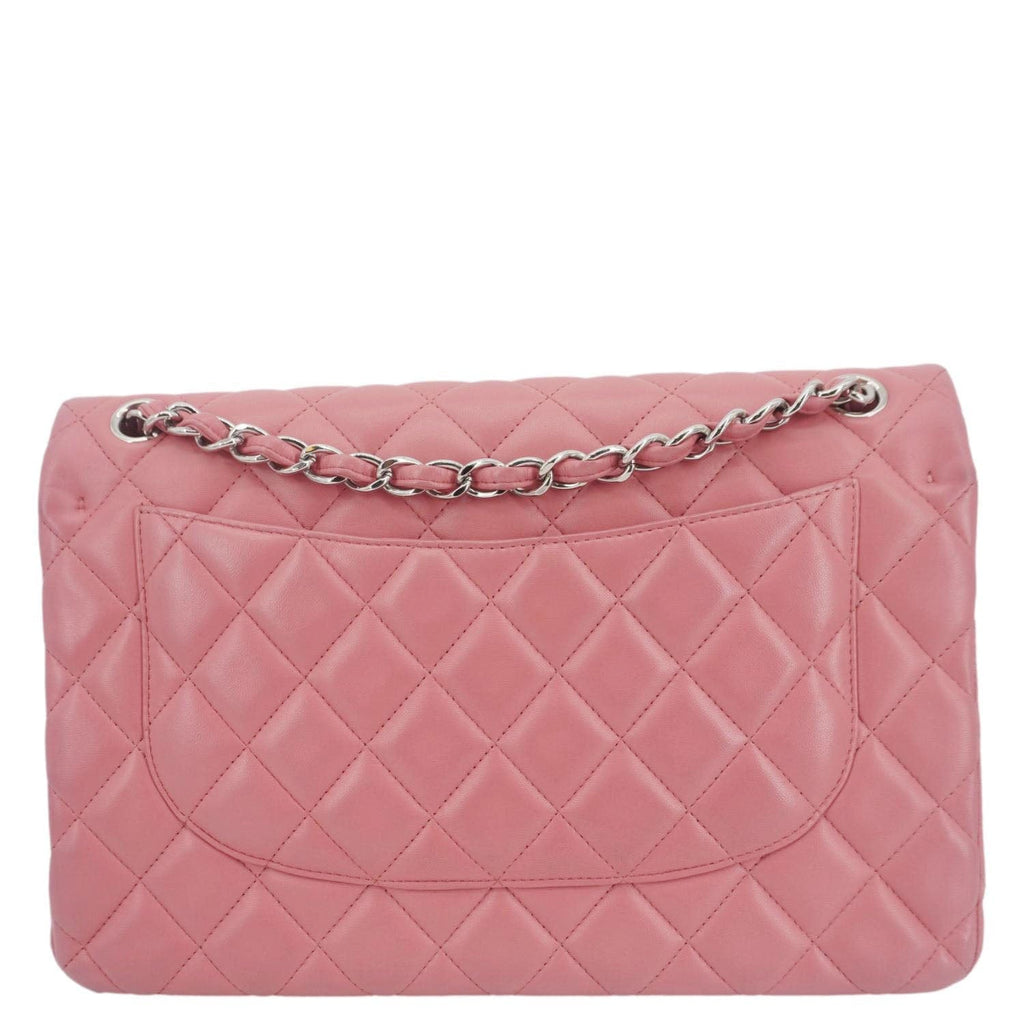 Chanel Classic Double Flap Jumbo Quilted Leather Crossbody Bag Pink