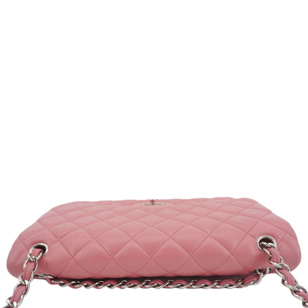 Chanel Classic Double Flap Jumbo Quilted Leather Crossbody Bag Pink